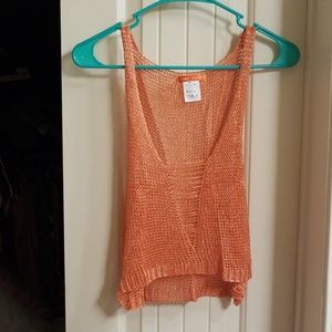Sexy distressed netted top